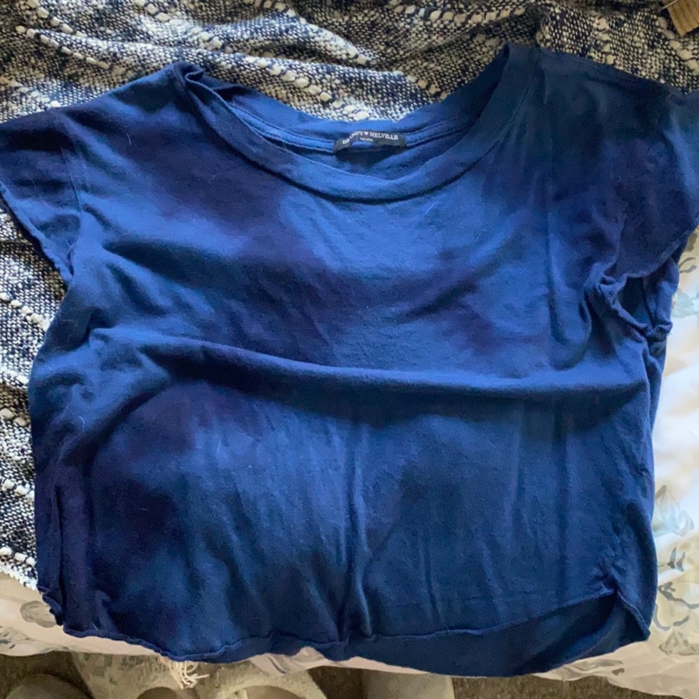 Blue tie dye cropped t shirt
